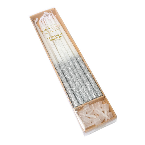 Silver Dipped Candles (12 Pack)
