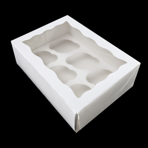 6 Hole Cupcake Box (White)