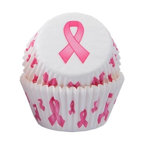 Pink Ribbon Cupcake Cases - 50 Pack