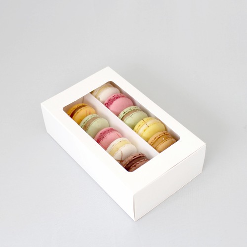 12 Macaron Box with Window Lid