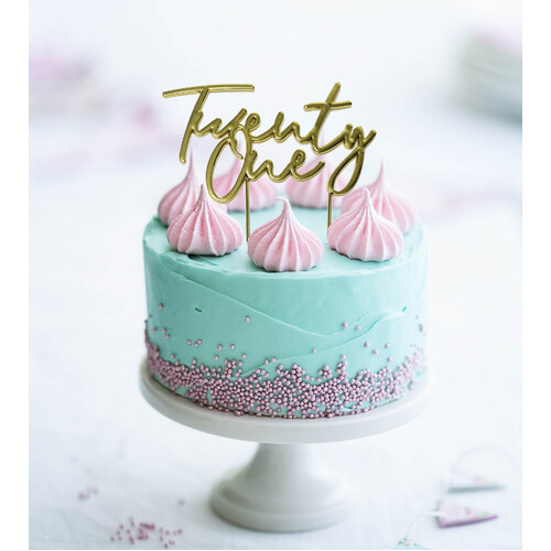 Gold Cake Topper - TWENTY ONE