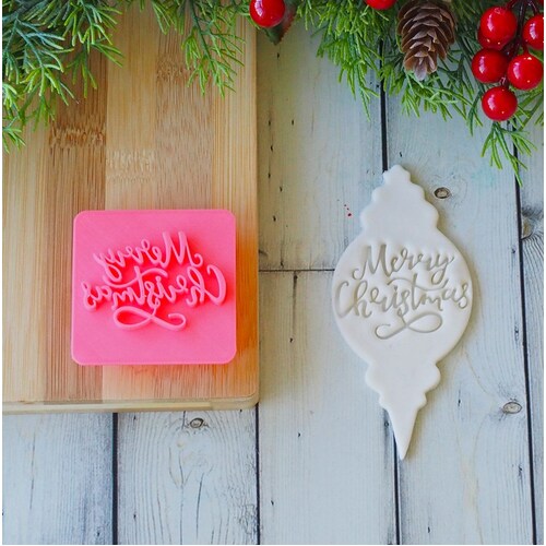 FONDANT STAMP - Merry Christmas (Script)