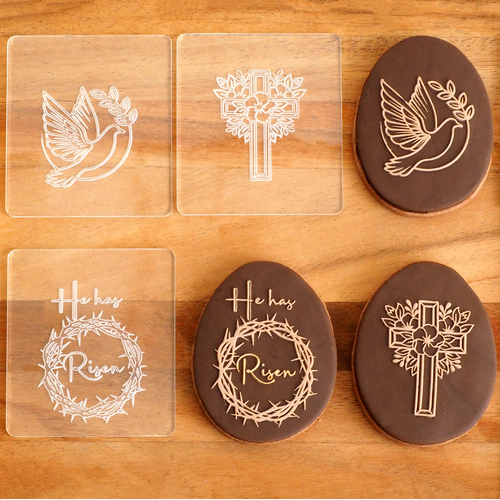FONDANT DEBOSSER - Religious Easter Set 3pcs