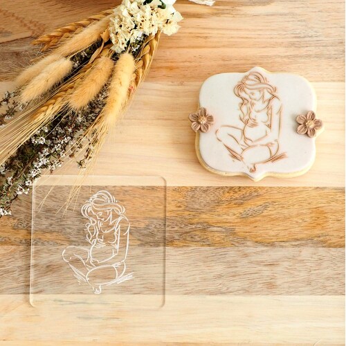 FONDANT DEBOSSER - Pregnant Lady Sitting