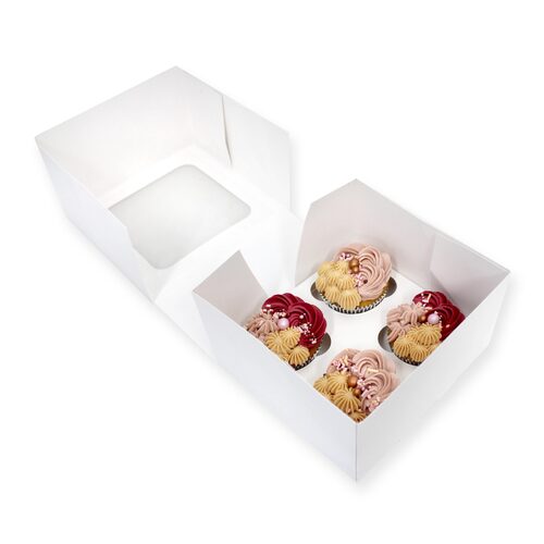 4 Hole Cupcake Box (White)