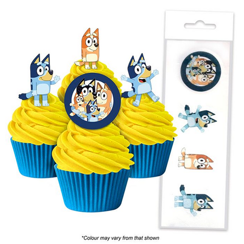 BLUEY | Edible Cupcake Toppers | 16 Pieces