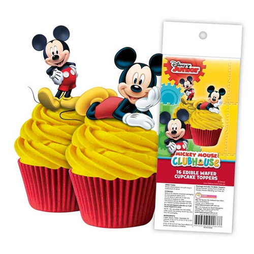 MICKEY MOUSE | Edible Cupcake Toppers | 16 Pieces