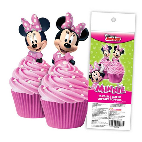 MINNIE MOUSE | Edible Cupcake Toppers | 16 Pieces