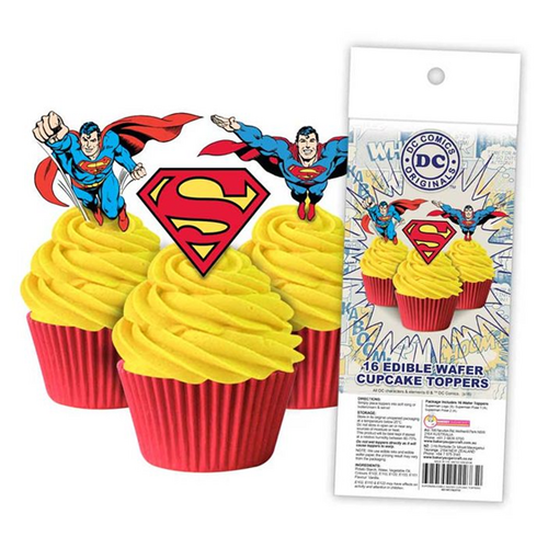 SUPERMAN | Edible Cupcake Toppers | 16 Pieces