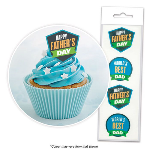 FATHER'S DAY | Edible Cupcake Toppers | 16 Pieces