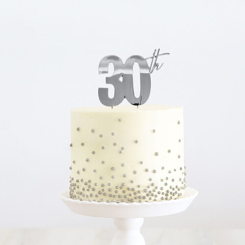 Silver Cake Topper - 30TH