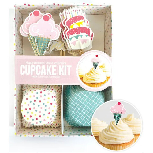 Cupcake Kit - HAPPY BIRTHDAY CAKE & ICE CREAM