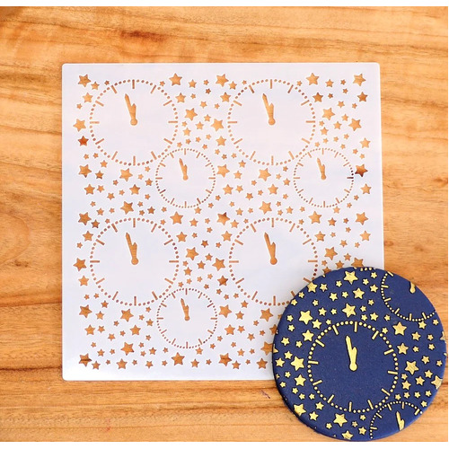 COOKIE STENCIL - New Year's Eve Clocks