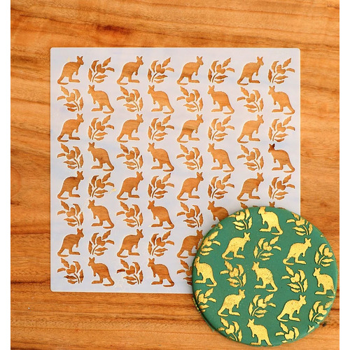 COOKIE STENCIL - Gum Leaf & Kangaroo