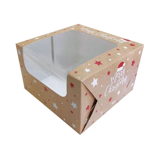 8X8X5 INCH MERRY CHRISTMAS CAKE BOX