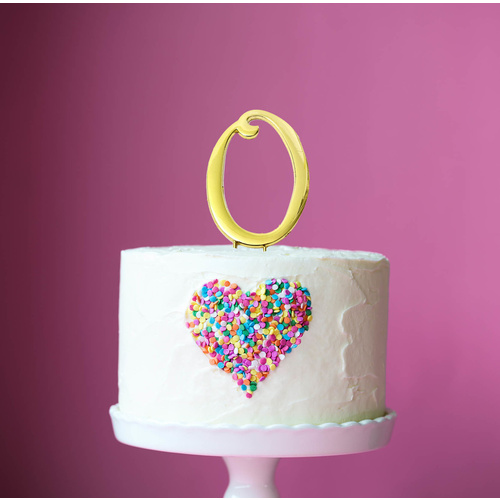 Gold Cake Topper - NUMBER 0