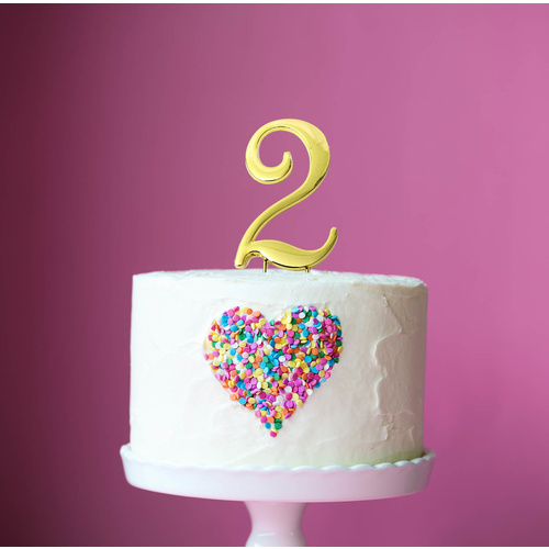 Gold Cake Topper - NUMBER 2