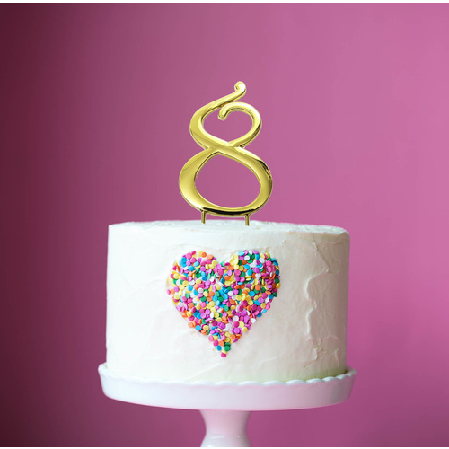 Gold Cake Topper - NUMBER 8