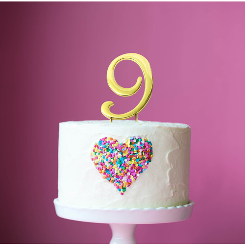 Gold Cake Topper - NUMBER 9