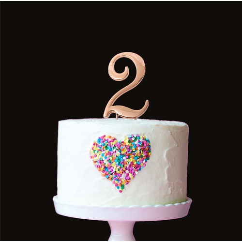 Rose Gold Cake Topper - NUMBER 2