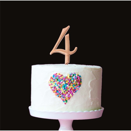 Rose Gold Cake Topper - NUMBER 4