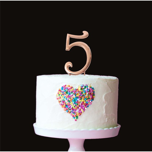 Rose Gold Cake Topper - NUMBER 5