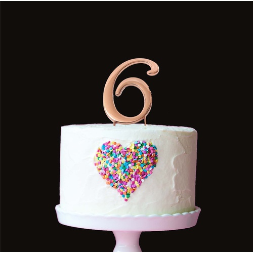 Rose Gold Cake Topper - NUMBER 6