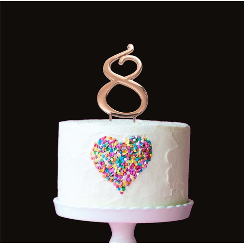 Rose Gold Cake Topper - NUMBER 8