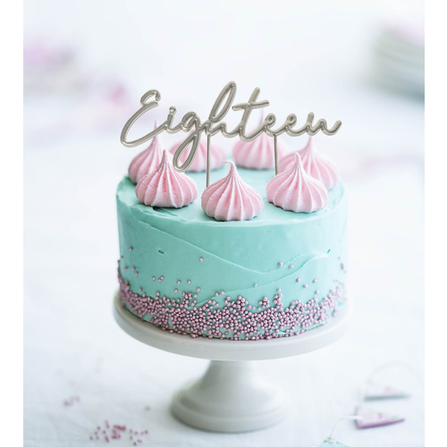 Silver Cake Topper - EIGHTEEN