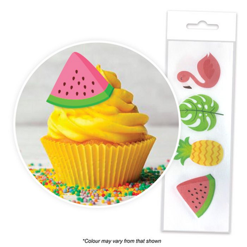 TROPICAL | Edible Cupcake Toppers | 16 Pieces