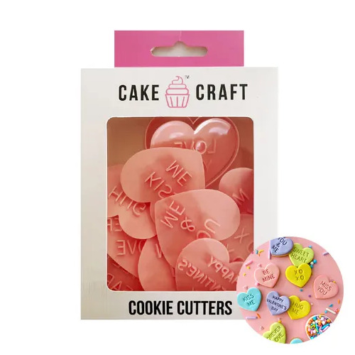 LOVE HEART MESSAGES | COOKIE CUTTERS | 11 PIECES
