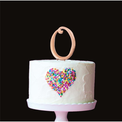 Rose Gold Cake Topper - NUMBER 0