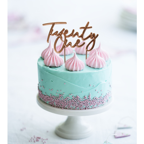 Rose Gold Cake Topper - TWENTY ONE